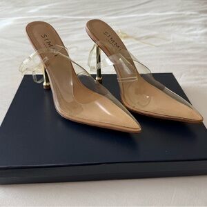 SIMMI London Women's Lace-up Clear Tan pumps - Cinderella 🤍